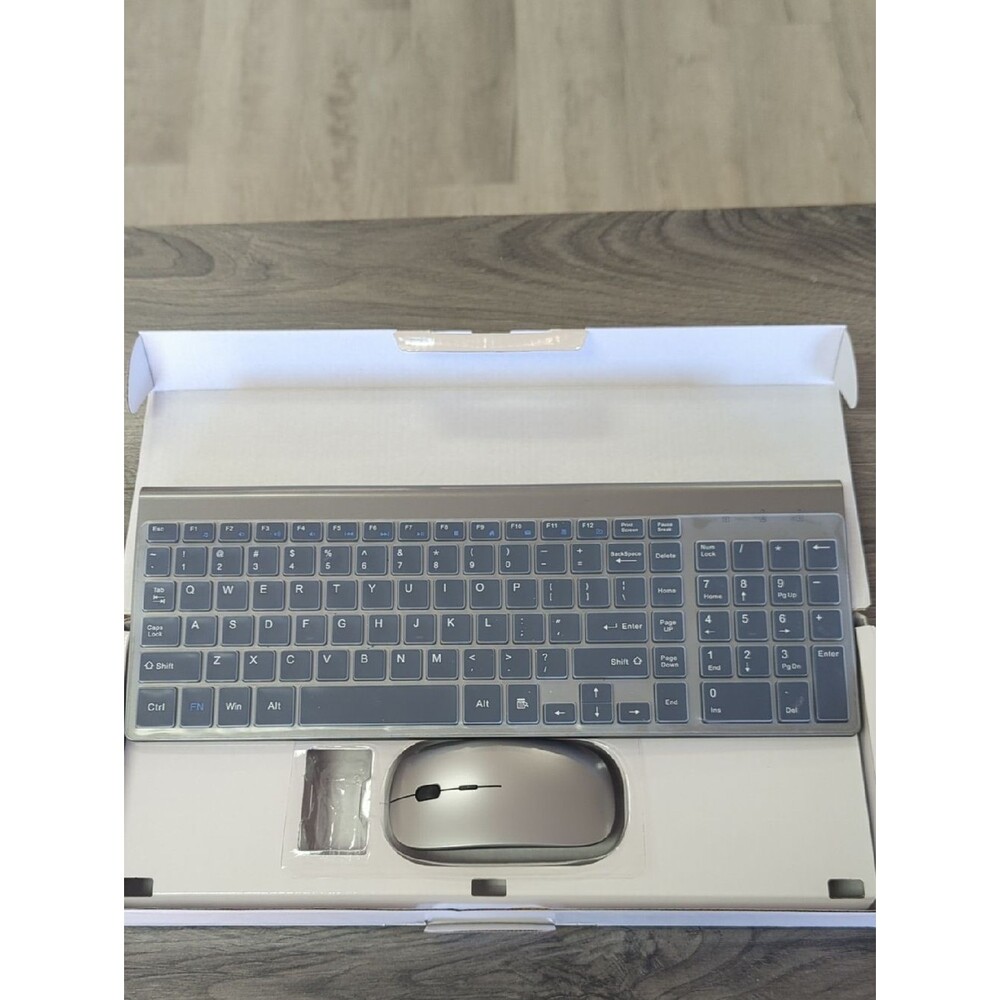 KM9000 TopMate Wireless Keyboard Combo Ultra Slim Gray Black